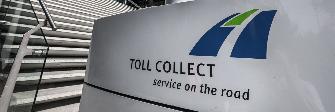 
"Toll Collect company sign at company headquarters in Berlin"